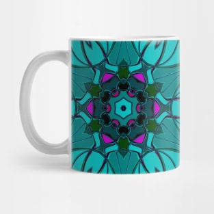 Cartoon Mandala Flower Blue Mug